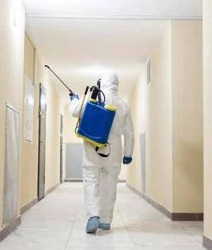 Sanitation treatment in a building